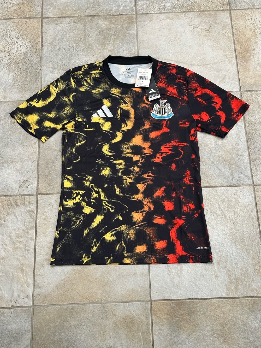 Adidas Newcastle United Black Yellow Red Graphic Training Top